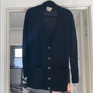 Cuyana Alpaca Long Cardigan in Black